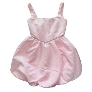 Hello Kitty 50th Anniversary Dress Forever 21  Sz XS Pink Bubble Hem Rhinestones